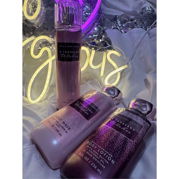 Bath & body works thousand wishes 3 piece gift set/box nwt - Picture 3 of 3